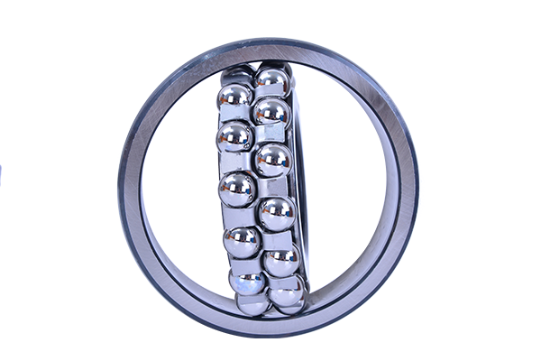 Exploded view diagram showing the 4 parts of a deep groove ball bearing