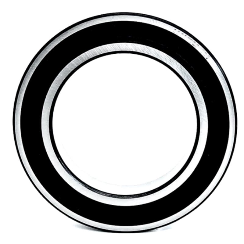 Cutaway view of a deep groove ball bearing showing balls and races