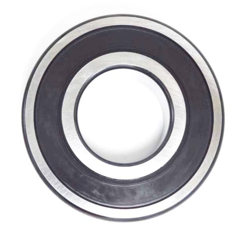 Exploded view diagram showing 4 parts of a deep groove ball bearing