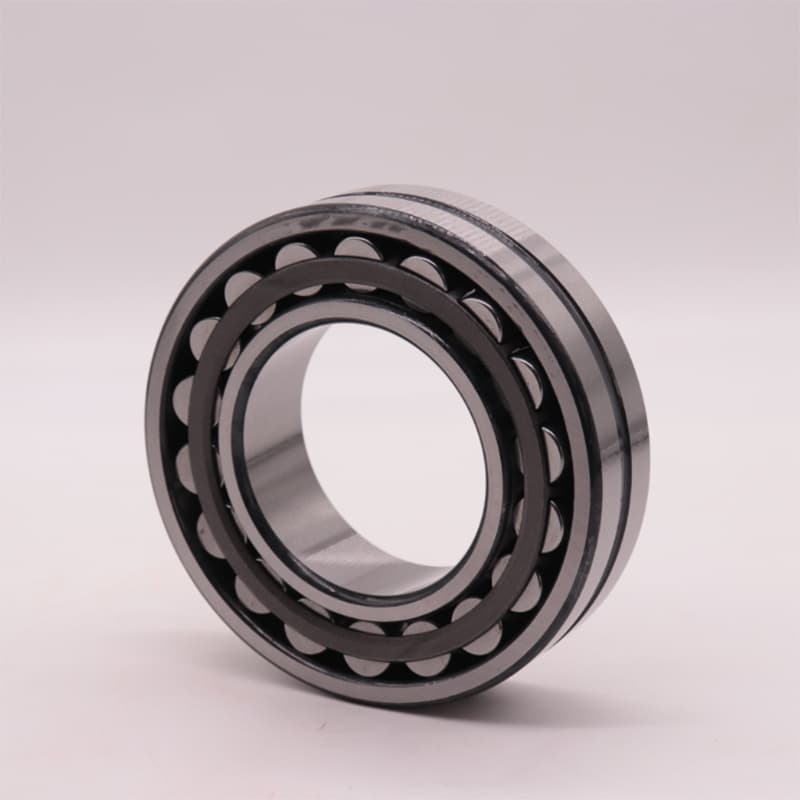 Highlighted cross-section of a spherical roller bearing pointing to potential friction and heat points