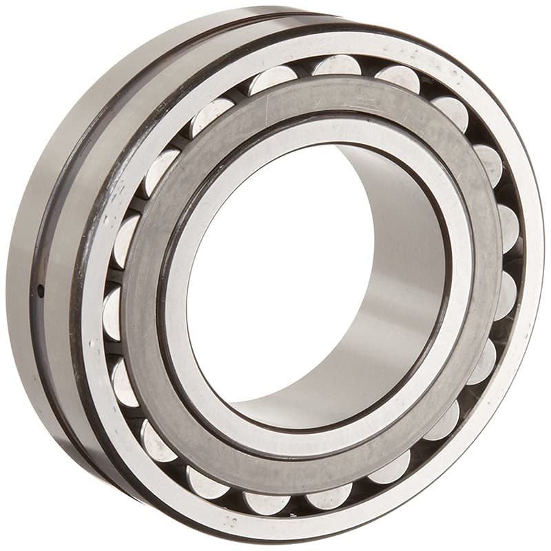 Vector diagram showing radial, axial, and misalignment loads on a spherical roller bearing