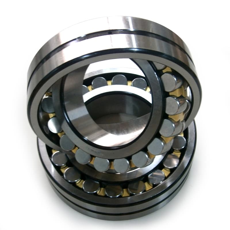 Spherical roller bearing with callouts explaining part number and suffixes